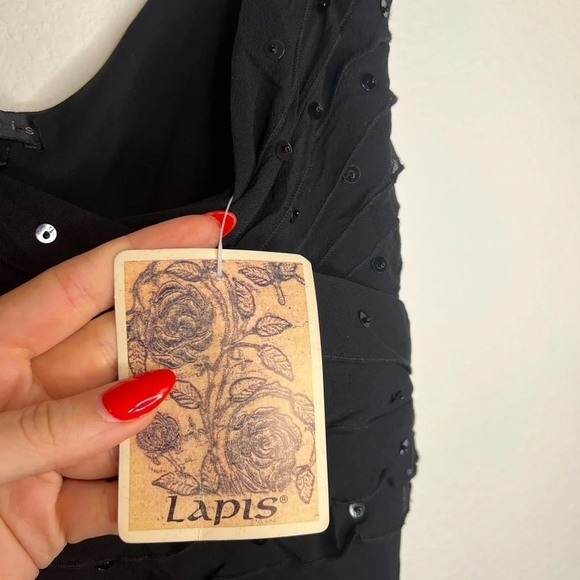 Vintage Lapis Black Sheath Cocktail Dress - Picture 6 of 7